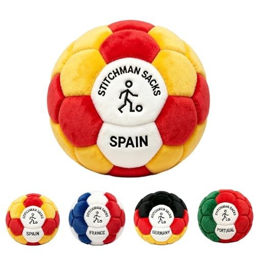 TREBIN Professional Hacky Footbag for Adults, Sand Filled Footbag for Agility Training and Juggling, Footbags for Trick Stalls, Fidget Toy and Stress Relief for All Skill Levels - color: #005 Spain