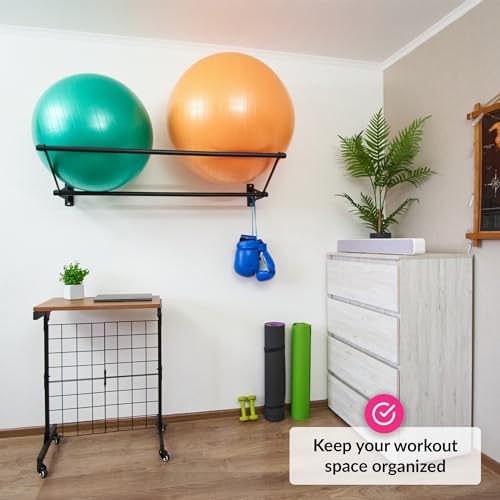 ODOXIA Exercise Ball Holder | Organize Your Space | Wall Mounted Rack | Yoga Ball Holder | Exercise Wall Mount | Fitness Therapy & Stability Rack | for Gyms, Studios, Home Gyms