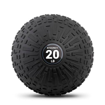 Marcy Slam Ball, 10–50 lbs Dead Weight, Non-Bounce, Sand-Filled Medicine Ball with Durable PVC Shell & Textured Grip for Slams, Tosses, Core & Full Body Training - size: 20 LB