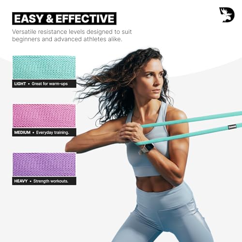 DMoose Fitness Fabric Resistance Bands for Full Body Exercises - Non-Slip Thick Cloth Stretch Band for Squats, Lunges & Bicep Curls - Long Resistance Bands for Working Out - Booty Band for Men & Women