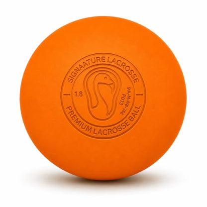 Signature Lacrosse Ball Set - Packs of 2, 4, 8, 12, and 100 - No Chemical Smell Massage Balls, Myofascial Release Tools, Back Roller, Muscle Knot Remover - color: Orange, size: 125 Balls