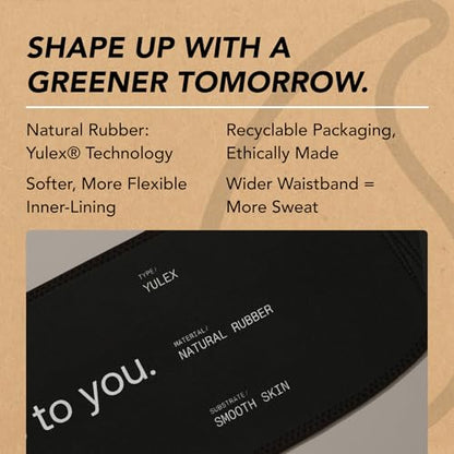 Sports Research Sweet Sweat Waist Trimmer 'Eco Series' - Made w/Yulex Technology · Eco Friendly · Neoprene Free - color: Eco Black, size: Medium
