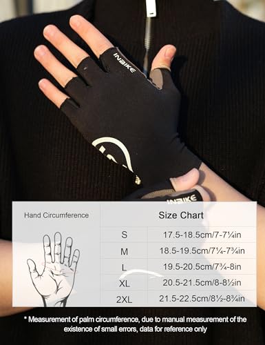 INBIKE Cycling Gloves for Men Women, Breathable Bike Gloves Lightweight Half Finger Biking Glove Mountain Road Bicycle - color: Black, size: Medium
