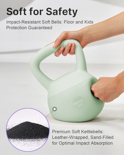 YOTTOY Soft Kettlebell,Kettlebell Anti-Slip Grip Weight for Home Workouts, Kettlebells Set Strength and Safety Guaranteed
