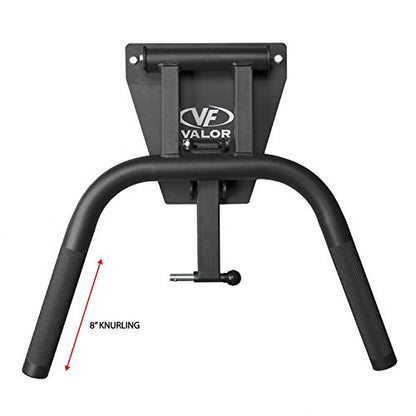 Valor Fitness Wall Mounted Dip Station - Foldable Dip Bar for Home Gym -Heavy Duty Steel Upper Body Training Equipment - Multi Grip Handles for Dips, Leg Raises, and Ab Workout - 350 lb Capacity