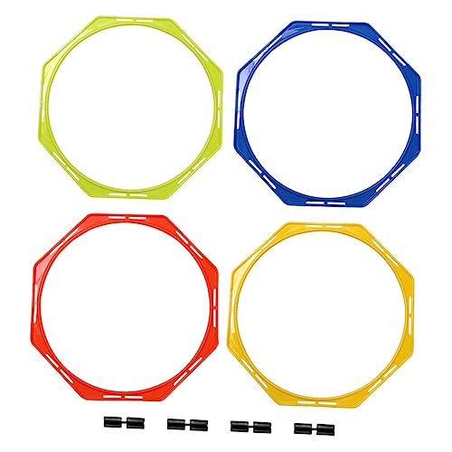 Yardwe 4Pcs Multi Function Agility Training Rings for Soccer Football Brightly Colored Exercise Circles for Enhanced Footwork and Coordination for Sports Training and Drills