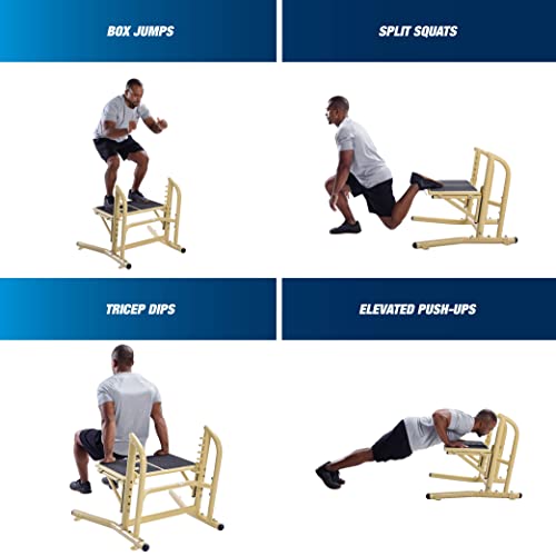 Stamina Outdoor Plyo Box - Adjustable Height 16-24 in. w/Non Slip Surface - Smart Workout App Included- Plyometric Jump Box Step Up Box for Box Jump, Crossfit, Split Squats & More | Smart Workout App Included- Plyometric Jump Box Step Up Box for Box Jump;