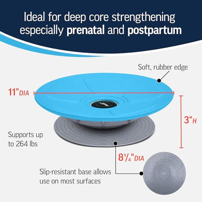 OPTP Pelvic Rocker Core Trainer – Balance Disc for Core Stability and Pelvic Floor Training – Hip Mobility Trainer and Pilates Exercise Equipment for SI Joint Support and Clock Exercises