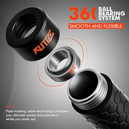 KUTIZE Jump Rope, Weighted Jump Rope for Men Women, Adjustable 1lb Heavy Skipping Ropes, Suitable for Boxing, Cardio, Home Fitness, Training Muscle, Home Gym Workout Equipment for Full Body Exercise - style: 1-Orange-1LB