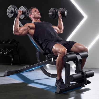 Strength Weight Bench 32 Adjustable Positions Training Benches - Heavy Duty Home Gym Equipment with 1300 LBS Weight Capacity Durable Steel Construction Incline Decline Bench for Full Body Workout - color: Black-1