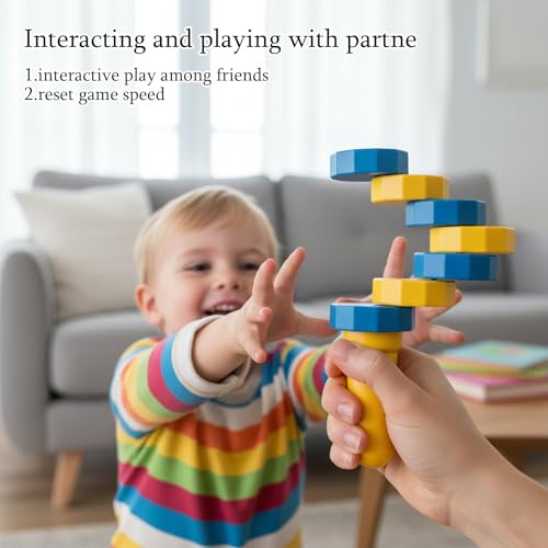 Handheld Wooden Balancers, Wooden Balance Challenge for Coordination Skills, Family Time and Office Stress Relief for Aged 14+, 1pcs Yellow