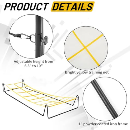 17 x 5 ft Running Ropes/Agility Ladder Soccer Footwork Training Net Adjustable Height Speed Ladder Basketball Football Soccer Training Equipment Fitness Workout Equipment for Youth Adults