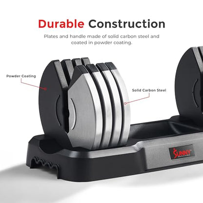 Sunny Health & Fitness Elite Adjustable Dumbbell