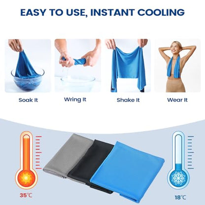 Cooling Towels for Women Men, Breathable Cooling Towels for Neck and Face, Workout Towel for Hot Weather, Sweat Towel for Gym Yoga, Camping, Fitness, Running, Traveling, 6 Pack 40"x12"