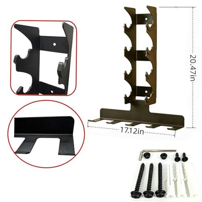 Wall Mounted Dumbbell Rack,Multi-Purpose Gym Equipment Storage Rack, Hanger for Home and Pro Gym Storage for Exercise Bands,dumbbell, Jump Ropes, Chains, Lifting Belts Wait (Black)