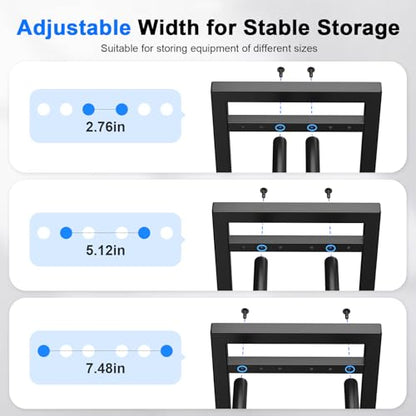 3 Tier Dumbbell Rack Stand, Adjustable Width Weight Rack for Home Gym with Wider Base & 6 Side Hooks, Heavy Duty 450LBS Capacity Weight Storage Organizer for Dumbbells and Kettlebells