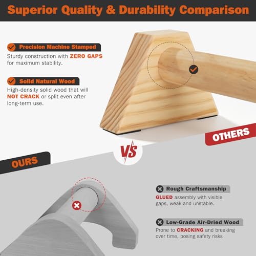 AIROGYM Wooden Parallettes, 2PCS Parallettes Bars, Non-Slip Calisthenics Bars Equipment, Solid Wood Push Up Bars Grip for Floor Strength Training, Home Gym Workout, Support 550 Lbs Handstand