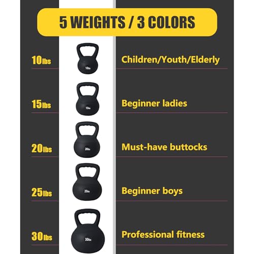 sogesfurniture Soft Kettlebells,Safe Strength Training Kettlebells,Iron Sand Filled Weights Strength Training Kettlebells,Fitness Soft Kettlebells for Women Men Children - color: 15LBS-Black&Grey