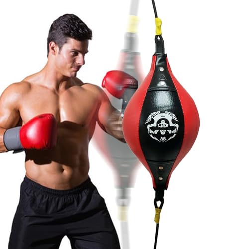 Speed Bag - Reflex Training Boxing Ball, Heavy Duty Endurance Practice Punching Bag | Stress Relief Equipment, Fitness Training Punch Ball for Teens Adults Home Gym Combat Workout - color: Black red