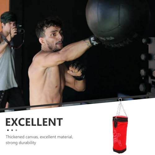 PRETYZOOM Boxing Sandbag Kick Sandbag Thickened Hanging Empty Punching Bag Red Hollow Fitness Training Bag for Adult Workout and Karate Practice