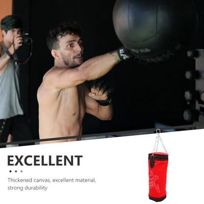 PRETYZOOM Boxing Sandbag Kick Sandbag Thickened Hanging Empty Punching Bag Red Hollow Fitness Training Bag for Adult Workout and Karate Practice