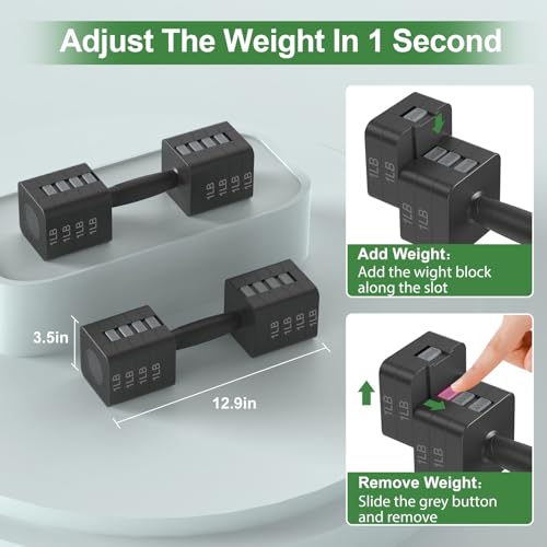 Hezeyferg 18LBS 22LBS Adjustable Dumbbells Set, Hand Weights Sets with Mutilple Levels, Adjustable Weight Dumbbells for Women/Men Home Gym Full Body Workout - color: Ink 11LB Each ( 22LB Pair )
