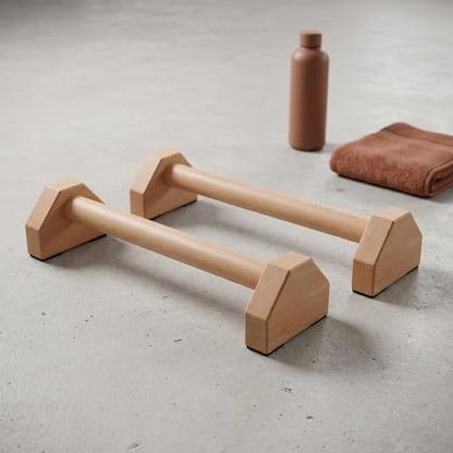 Push Up Bars – 2 PCS Wooden Pushup Handles with Non-Slip Base, 30CM Parallettes Bars for Calisthenics Equipment, Push Up Bar for Floor Strength Training, Handstand Bars, Perfect Pushup Stands for Home Workout