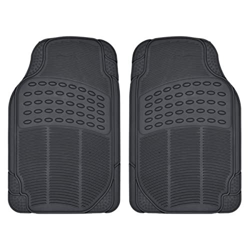 BDK ProLiner Floor Mats for Cars Trucks SUV, 2-Piece All-Weather Car Mats with Universal Fit Design, Durable Car Floor Mats with Capture Ridges, Waterproof Rubber Floor Mats for Cars (Black) - color: Black, size: 2 Piece