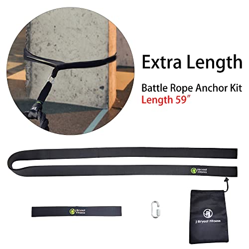 J Bryant Fitness Extra Length Outdoor Battle Rope Anchor Strap Kit Accessories Sport for Rope Easy Setup Home Gym Muscle Workout Equipment | 19" | 31" | 59" Length - size: X-Large