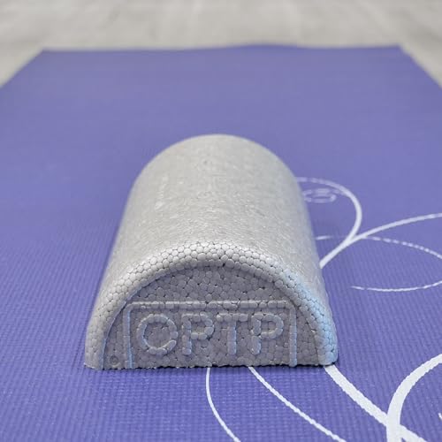 OPTP Silver AXIS Foam Roller, Moderate Density for Sports Medicine, Physical Therapy, Pilates, Yoga - Myofascial Release on Trigger Points (Silver Moderate Density, 12" x 3" Half-Round) - size: Silver - 12" x 3" Half-round