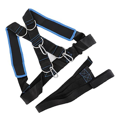 SUNGOOYUE Speed Strength Training Sled Shoulder Harness Resistance Band for Endurance Workout Training, Nylon Material for Speed, Ideal for Strength for Athletes, Black