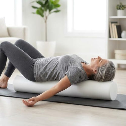 Firm White PE Foam Roller (36" Full Round) - size: 36" Full Round