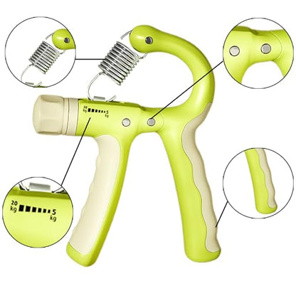 Hand Grip Strengthener for Kids and Youth, Adjustable Resistance Hand Gripper 11-45Lbs, Hand Grips for Strength Training, Stress Relief Grip - color: Green-2 pack