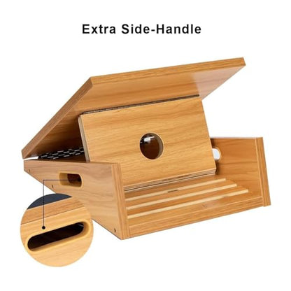 StrongTek Wooden Slant Board, Adjustable Incline, Side Handles, Non-Slip - style: full-coverage
