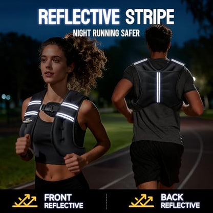 Weighted Vest for Women, Comfort-Fit with Adjustable Straps & Phone Bag, 6/8/12/16/20/25/30LB Womens Weighted Vest for Faster Weight Loss, Walking Strength Training Running