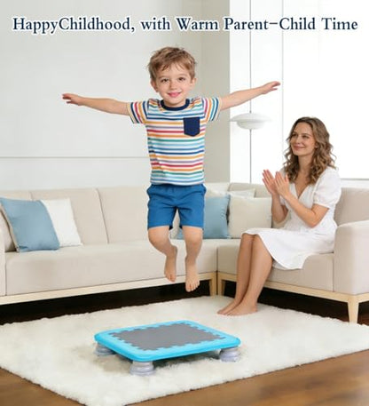 Mini Trampoline for Kids, 25 Inch Square Bouncy Board for Kids, Sensory Trampoline for Autism Kids Indoor with Non Slip Base, Max Load 330 lbs, for Kids Ages 3-12 Boys Girls