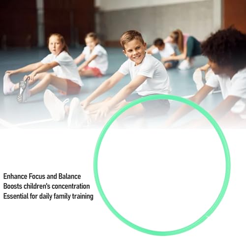 Agility Speed Rings Training Kit 10 Pcs Hollow Jumping Hoops for Kids Balance Coordination Sensory Exercise Green Plastic 35cm - size: 0.7in Width
