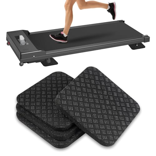 4 Pcs Walking Pad Mat, Treadmill Mat Pads, 4" x 4" x 0.2" Double-Sided Non-Slip Exercise Equipment Mat, High Density Silicone Anti Vibration Pad for Protect Floors, Noise Reduction - size: 4"x4"x0.2" (4PCS)