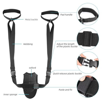 Foot and Calf Stretcher, Adjustable Stretch Band for Plantar Fasciitis Achilles Tendonitis Heel Spurs Foot Drop, Leg Stretching Band Hamstring Stretch Strap for Muscle Strength Flexibility Training