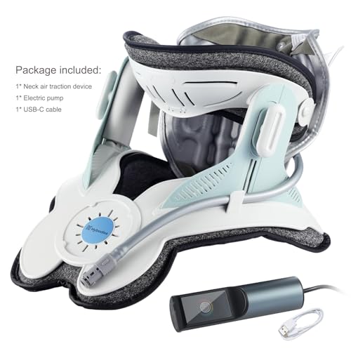 Cervical Neck Traction Device: Neck Stretcher for Cervical Pain Relief, Electric Air Pump with 3 Power Traction, Built-in 8 Airbag, Improved Stretcher for Neck Decompression and Neck Tension Relief