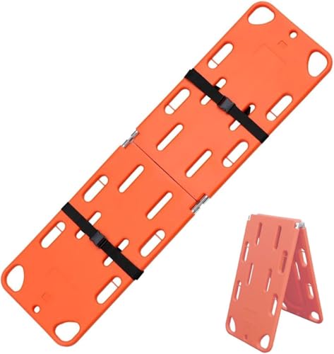Spine Board for Water Rescue, Foldable Spine Board Stretcher Backboard with 2 Adjustable Straps, Lightweight PE Rescue Spine Boards for Patient Transport