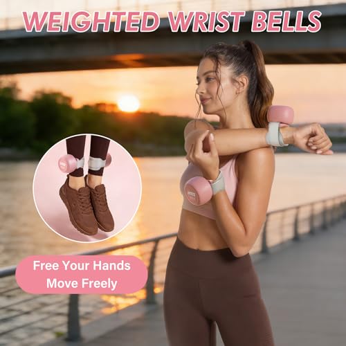 HTQ Adjustable Dumbbell Set for Women, 2-17LBS Total Plate Weight Home Workout Equipment with Kettlebell, Wrist Weights, Resistance Tube, Jump Rope, Pink/Green Free Weights Set for Women at Home - color: Pink