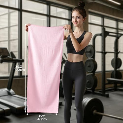 REDKISS 4 Pack Microfiber Gym Towels, Quick-Dry Sweat Towels for Workout, Yoga & Running, Soft Breathable, 39" x 16"
