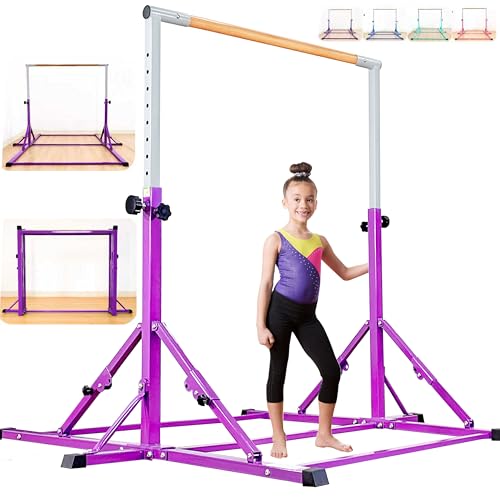 MARFULA Gymnastic Kip Bar for Kids Teens Ages 3-25 of All Gymnastic Levels - color: Purple(5 Ft Base)