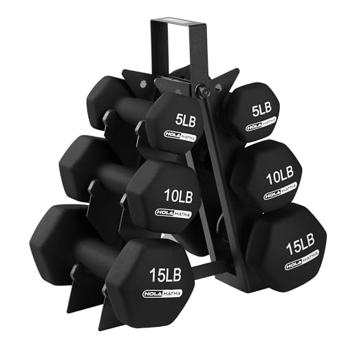 Neoprene Dumbbell Weights Set w/Rack, Home Gym Equipment - Portable Weighted Exercise Dumbbells for Fitness, Training, and Lifting Workouts - color: Black, size: 60 LB