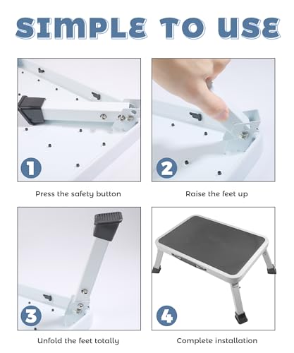RV Step Stool,Car Accessories Adjustable Folding Step Stools with Non-Slip Platform,Camper Steps,Capacity Folding Portable Steps Ladder,Supports up to 500 lb,Fits Most RV,Trailers,Trucks,SUV
