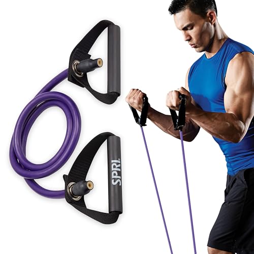SPRI Xertube Resistance Bands with Handles – All Exercise Cords Sold Separately with Home Gym Workout Fitness Door Anchor Attachment Option - size: Ultra Heavy, style: No Door Attachment