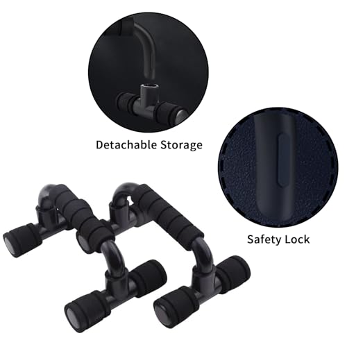 Push up Bar, Push Up Bars Strength Training, Push-up Bracket Board with Non-Slip Sturdy Structure, Push Up Bars for Men & Women, Push Up Stands Handle Gym Exercise Equipment Home Fitness(Black)
