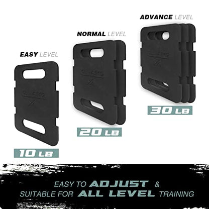 Yes4All Attachable Rucking Weight for Backpack, Cast Iron Training Weight Plate with Quick-Attach Strap Slots, Ergonomic Rounded Handle for Weighted Walking, Hiking, Rucking - size: 20LB