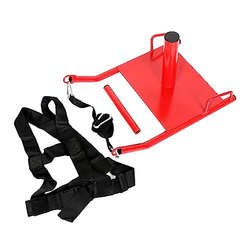 Power Speed Sled w/Harness&Padded Weighted Drag Sport Training Running Football Sled for Fitness Strength Training and Athletic Exercise